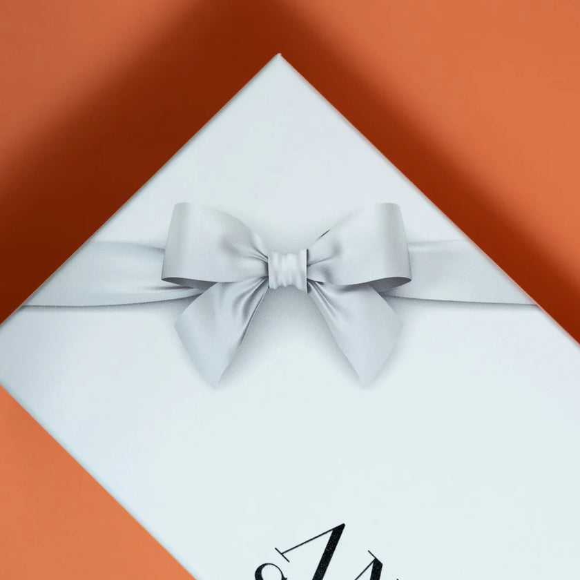 Custom branded matt laminated gift box with foil logo