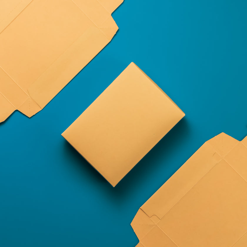 Eco kraft flat packed stationery box in A5 size