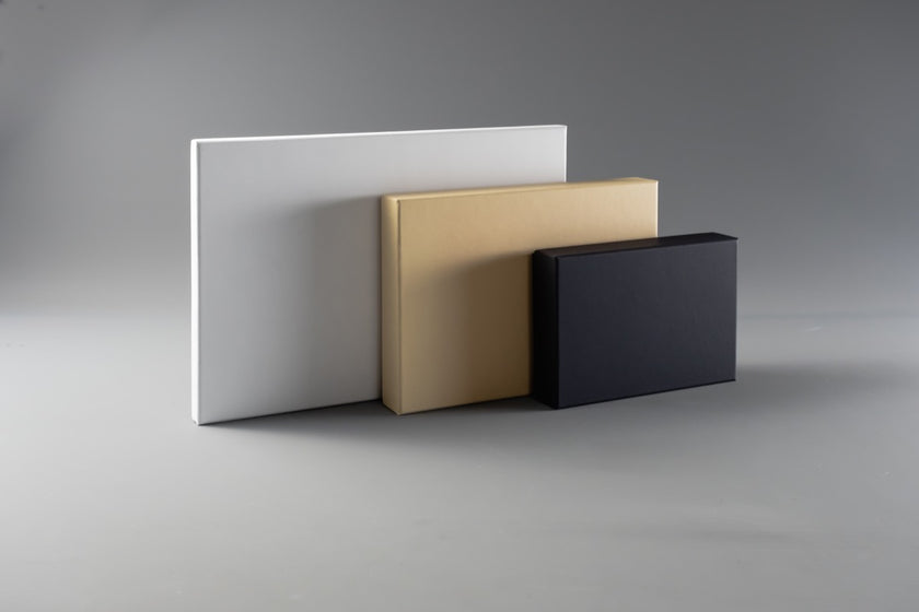 Flat pack matt laminated gift box with custom branding