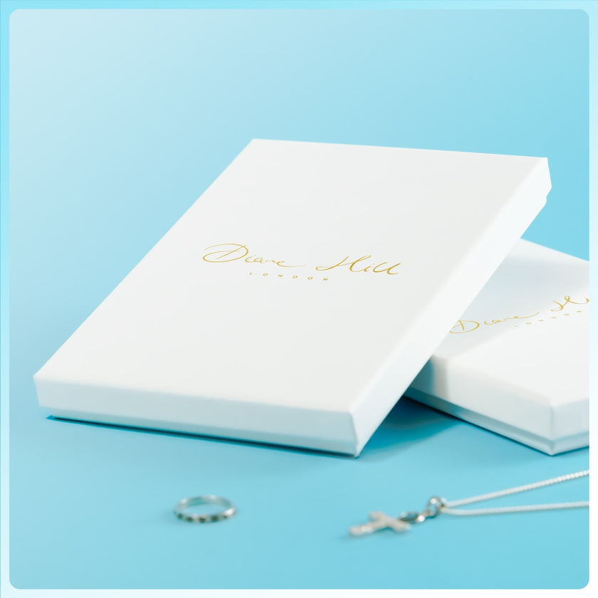 Luxury branded necklace box with satin interior