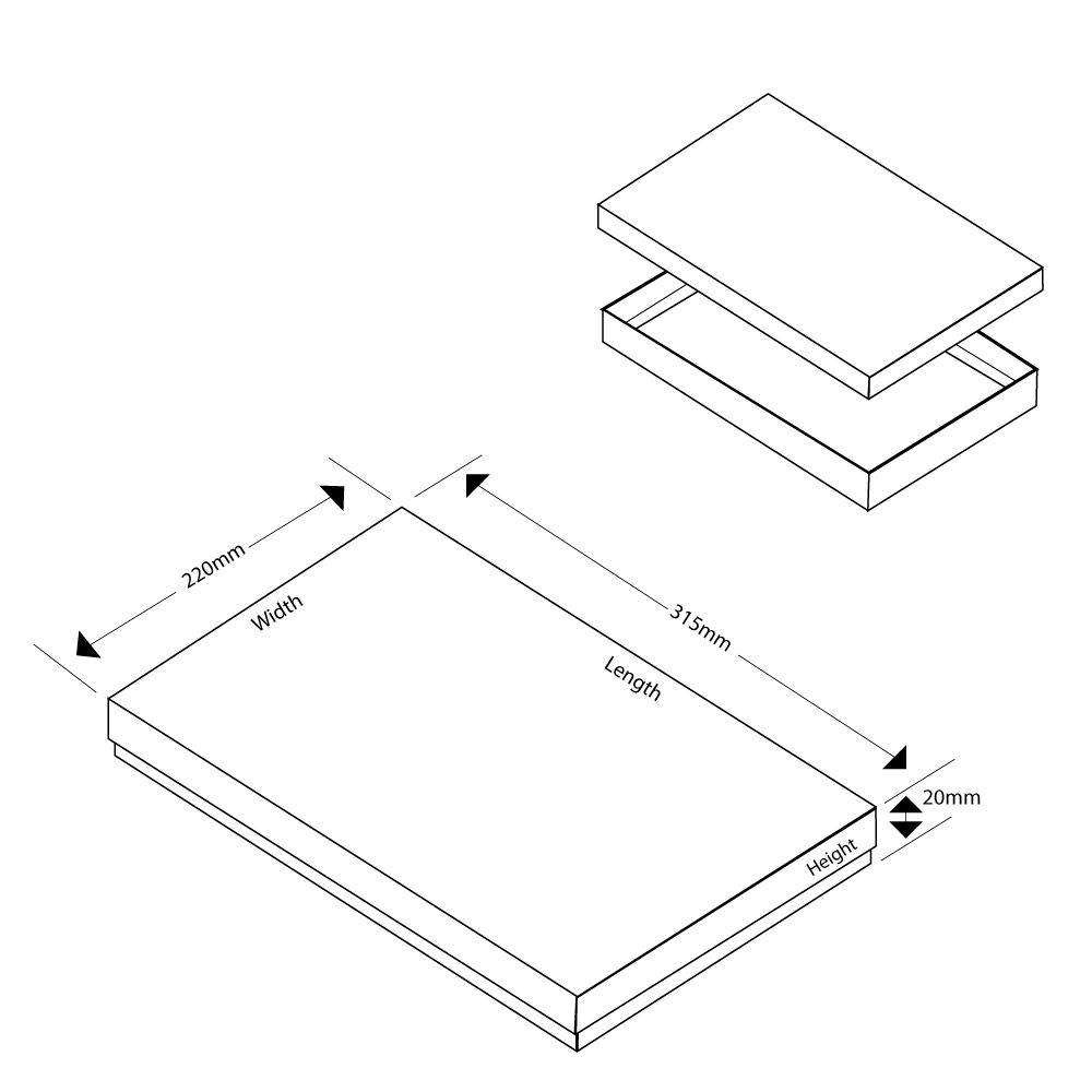 Foil Branded A4 Luxury Rigid Presentation Gift Box (20mm)