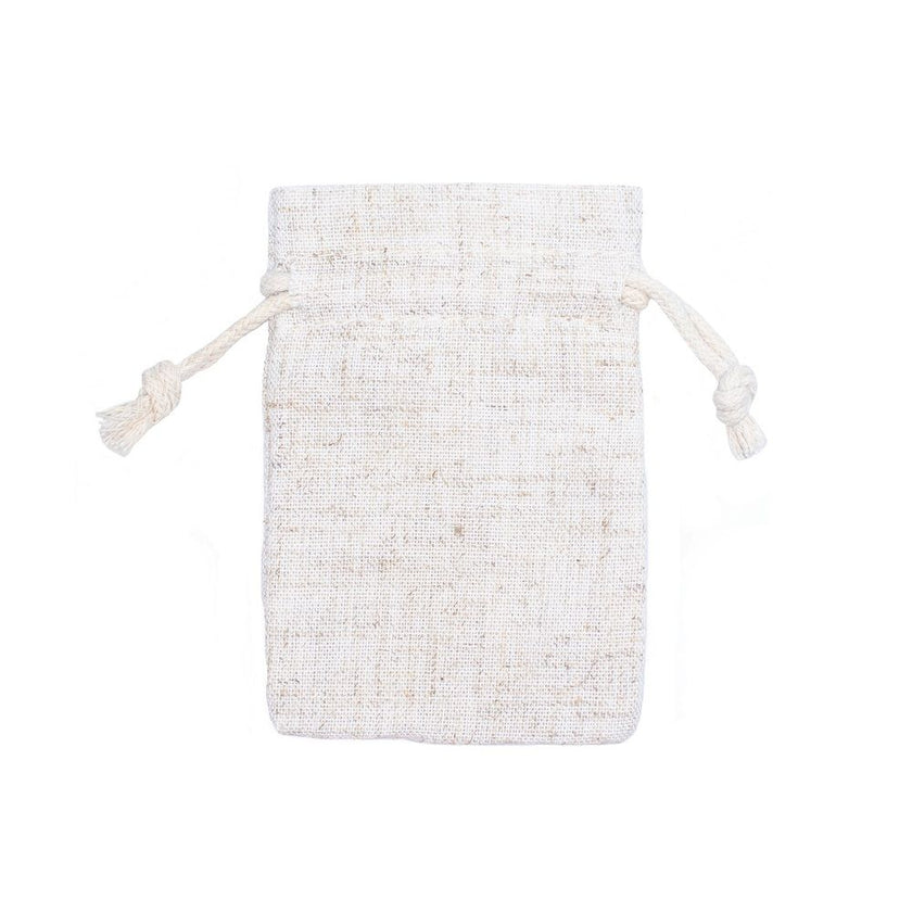 Natural Rectangular Cotton Linen Bag Small | Cotton Drawstring Bag