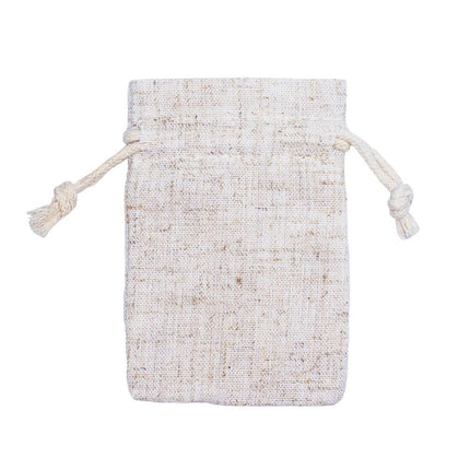 Natural Digital Printed Rectangular Cotton Linen Bag Medium | Drawstring Bag