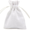 White Rectangular Cotton Linen Bag Medium | Rope Drawstring Bag