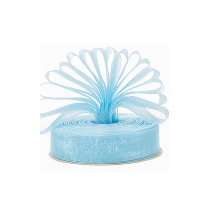 Pale Blue Premium Organza Ribbon | 40mm x 45m | Gift Wrap Ribbon