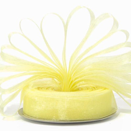 Yellow Premium Organza Ribbon | 7mm x 45m | Gift Wrap Ribbon