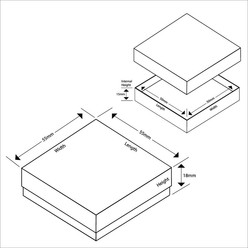 Digital Branded FSC Poppy Mini Square Stud Ring Box