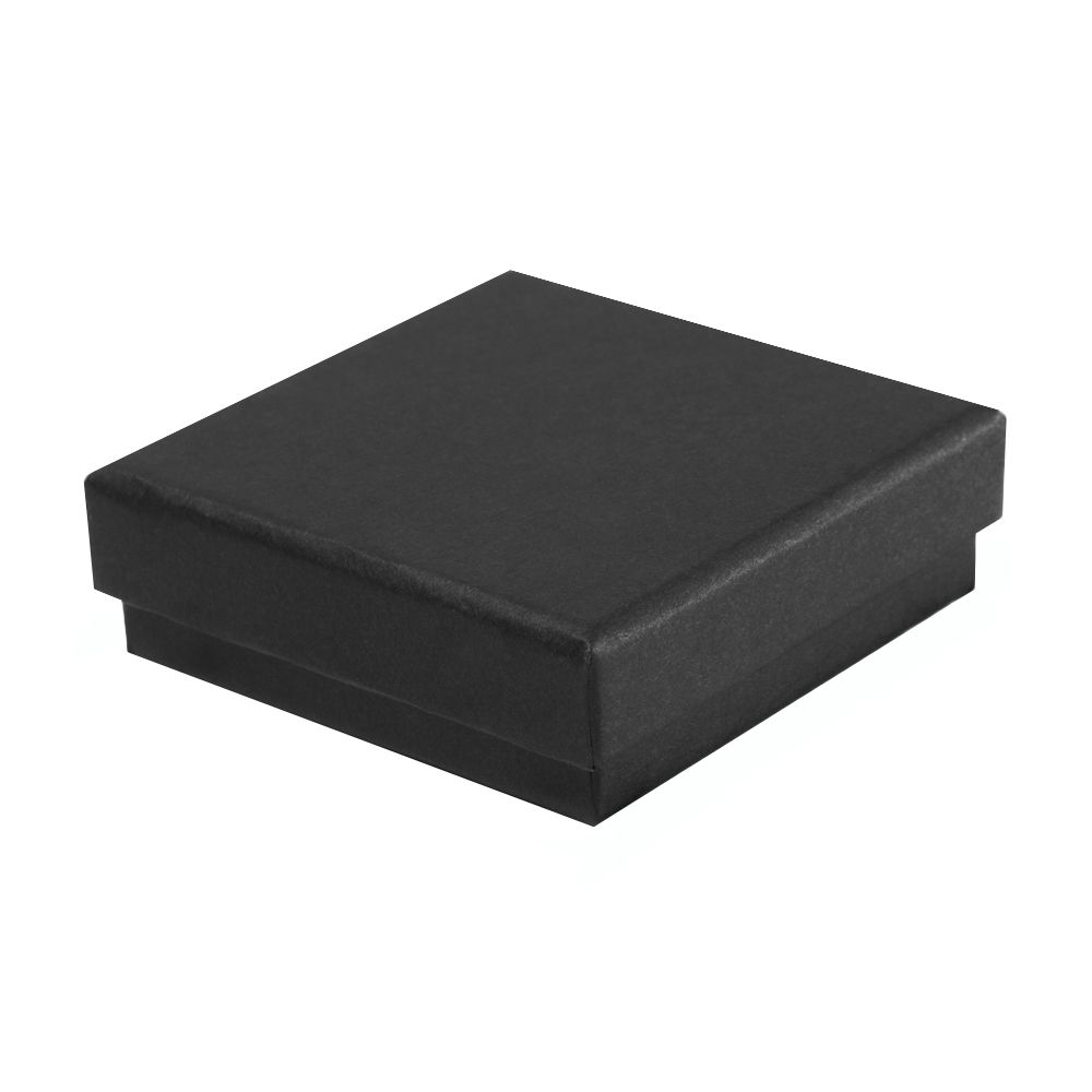 Black Branded Eco Kraft Stud Ring Jewellery Box | FSC