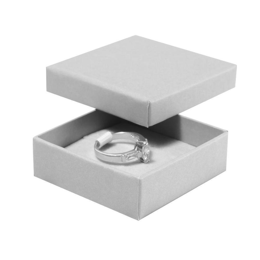 Grey square recyclable eco kraft box.