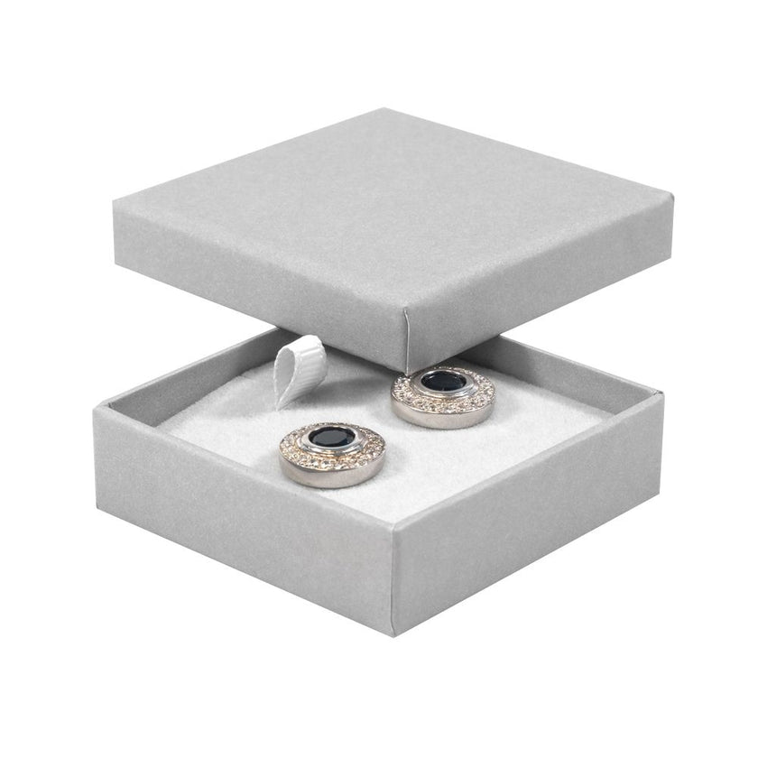 Grey square recyclable eco kraft box.