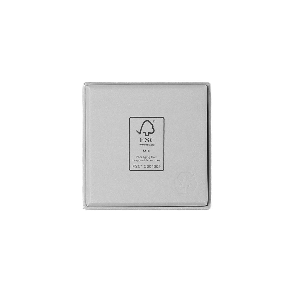 Grey square recyclable eco kraft box.
