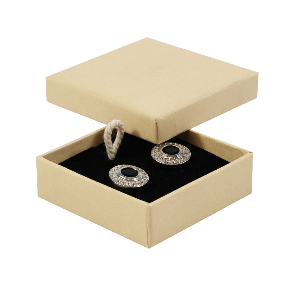 Foil Branded FSC Poppy Mini Square Stud Ring Box