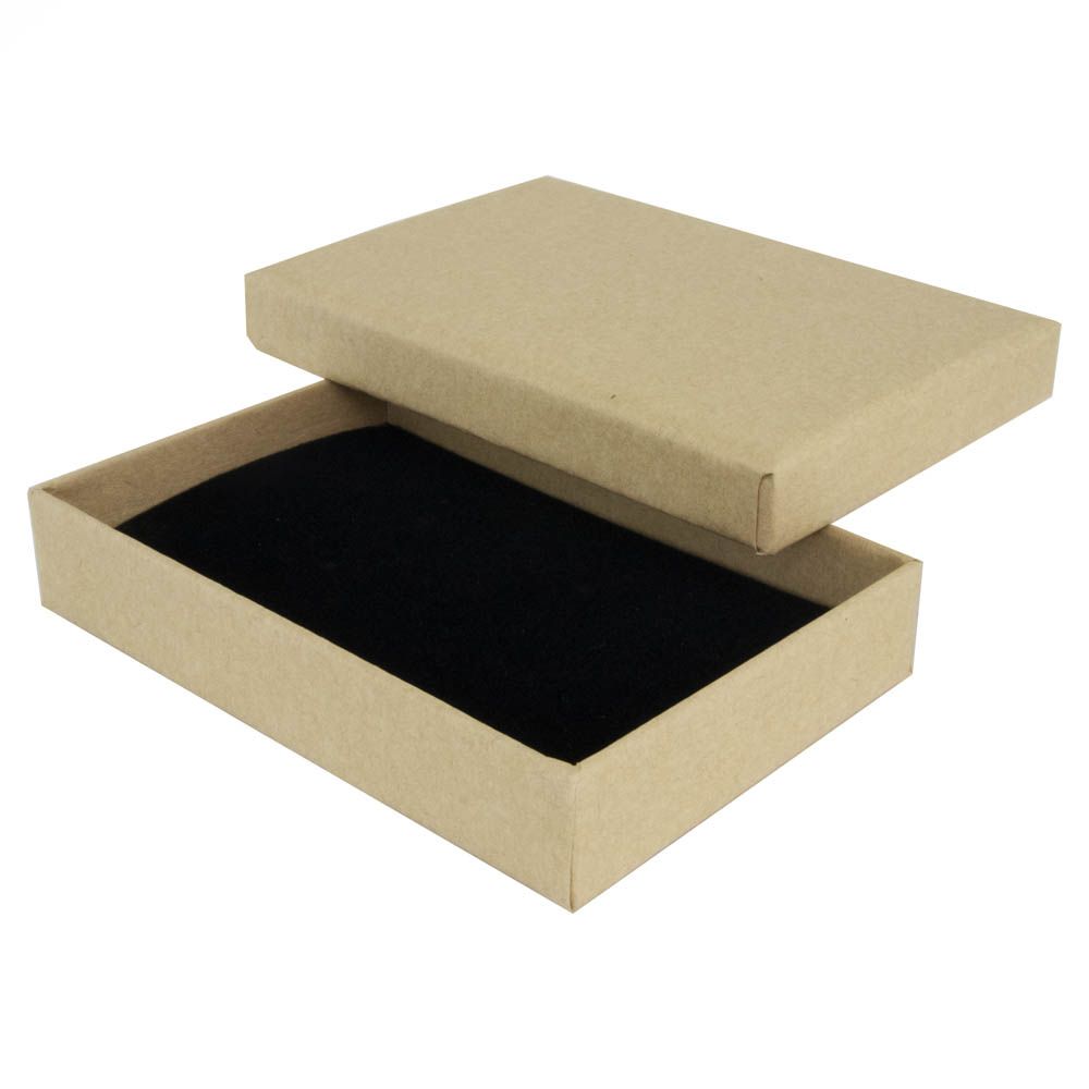 Brown rectangle recyclable eco kraft box with black insert.
