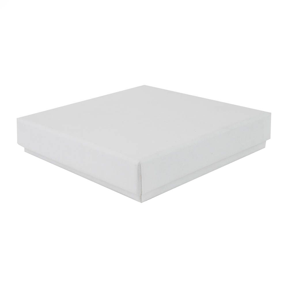 White Branded Eco Kraft Pendant Earring Box Large | FSC