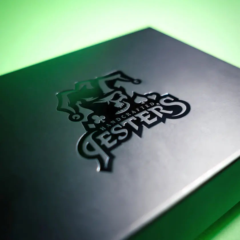Close-up of a matt foil printed gift box