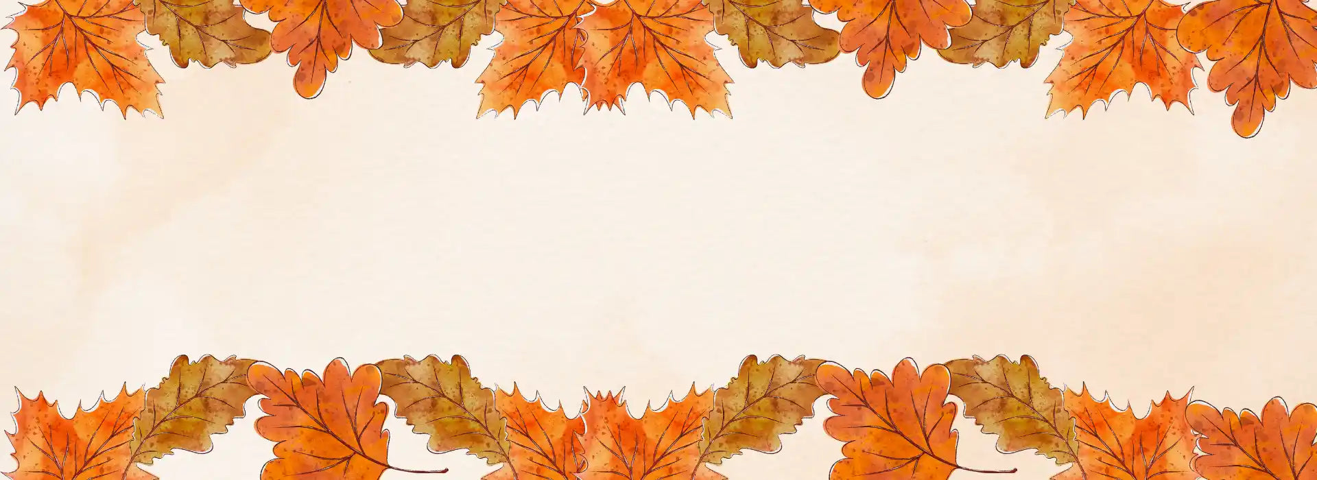 Mix of autumn coloured leaves