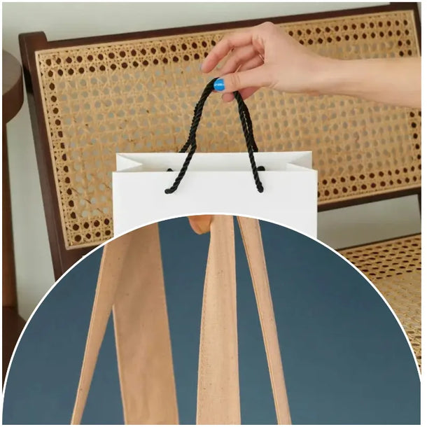 Gift bag cotton handles on show