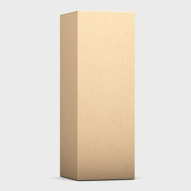Kraft rectangular box on a light grey background