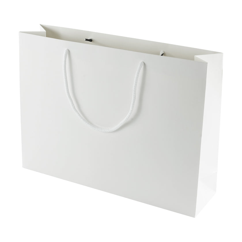 White Luxury Embossed Gift Bag A3 | Landscape Paper Bag | FSC Certified