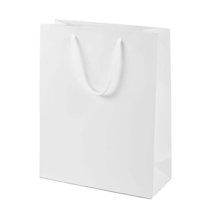 White Deluxe Embossed Gift Bag A4 Size | Portrait Paper Bag | FSC Certified