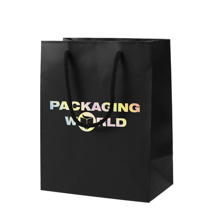Black Digital Printed Deluxe Embossed Gift Bag A5 Size | Portrait Paper Bag | FSC Certified