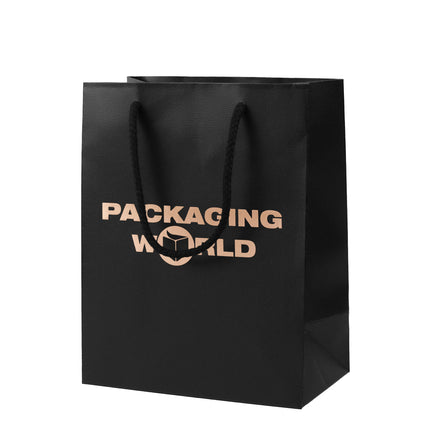 Black Foil Printed Deluxe Embossed Gift Bag A5 Size | Portrait Paper Bag | FSC Certified