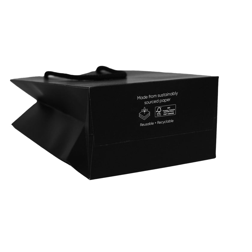 Black Deluxe Embossed Gift Bag A5 Size | Portrait Paper Bag | FSC Certified