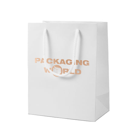 White Foil Printed Deluxe Embossed Gift Bag A5 Size | Portrait Paper Bag | FSC Certified