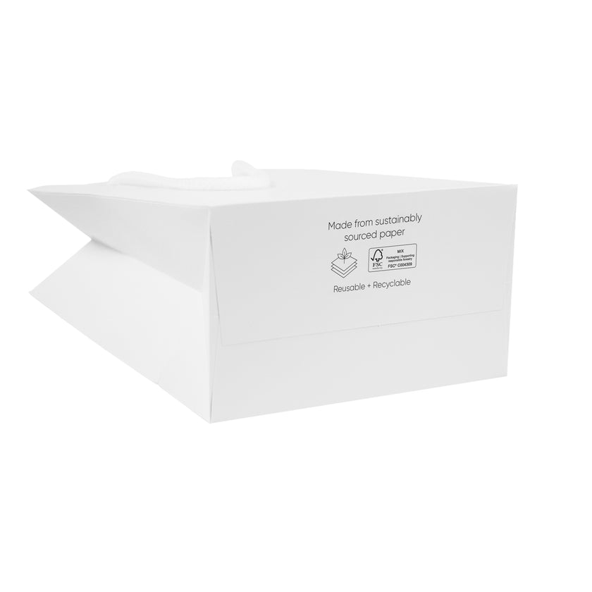 White Deluxe Embossed Gift Bag A5 Size | Portrait Paper Bag | FSC Certified