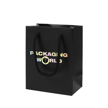 Black Digital Printed Deluxe Embossed Gift Bag A7 Size | Portrait Paper Bag | FSC Certified