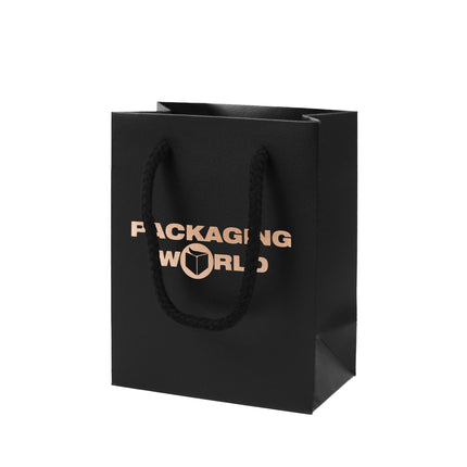 Black Foil Printed Deluxe Embossed Gift Bag A7 Size | Portrait Paper Bag | FSC Certified