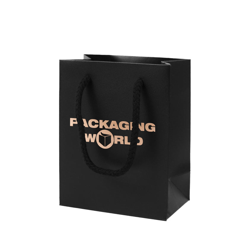 Black Foil Printed Deluxe Embossed Gift Bag A7 Size | Portrait Paper Bag | FSC Certified