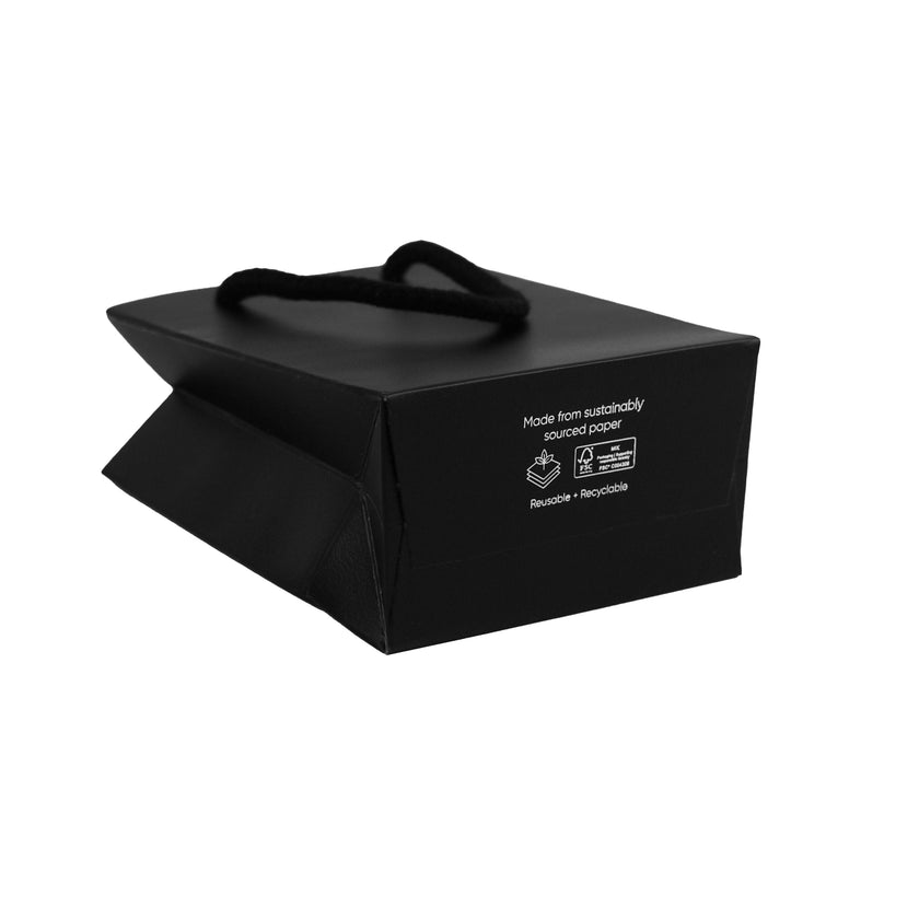 Black Deluxe Embossed Gift Bag A7 Size | Portrait Paper Bag | FSC Certified