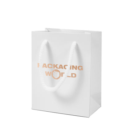 White Foil Printed Deluxe Embossed Gift Bag A7 Size | Portrait Paper Bag | FSC Certified