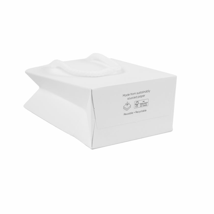 White Deluxe Embossed Gift Bag A7 Size | Portrait Paper Bag | FSC Certified