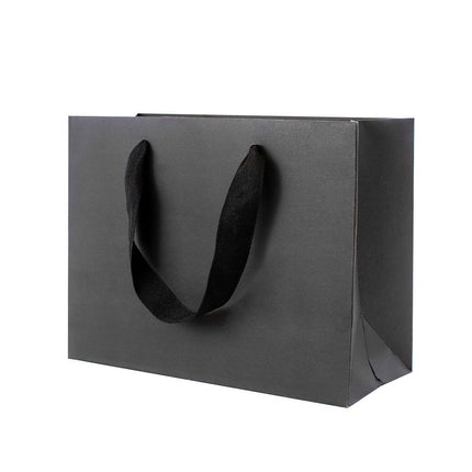 Black Branded Eco Kraft Gift Bag A4 | Landscape Paper Bag