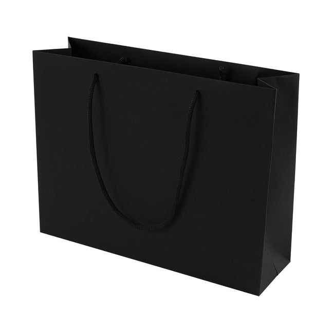 Black Eco Kraft Gift Bag A4 Size | Landscape Paper Bag | FSC Certified