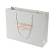 White paper bag with 'Packaging World' logo on a white background
