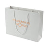 White paper bag with 'Packaging World' logo on a white background