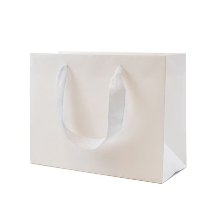 White Branded Eco Kraft Gift Bag A5 | Landscape Paper Bag