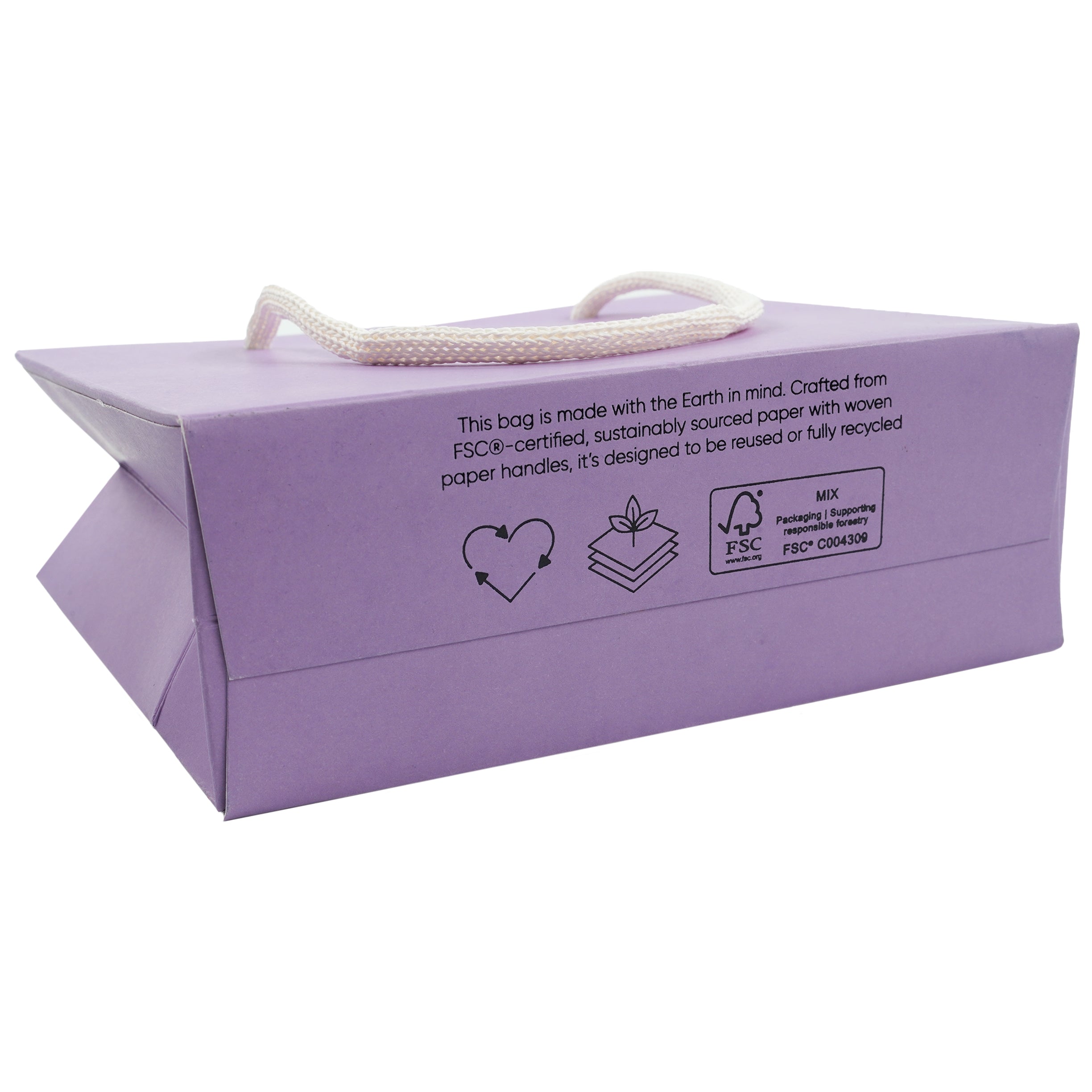 Lilac Eco Kraft Gift Bag A7 Size | Landscape Paper Bag | FSC Certified