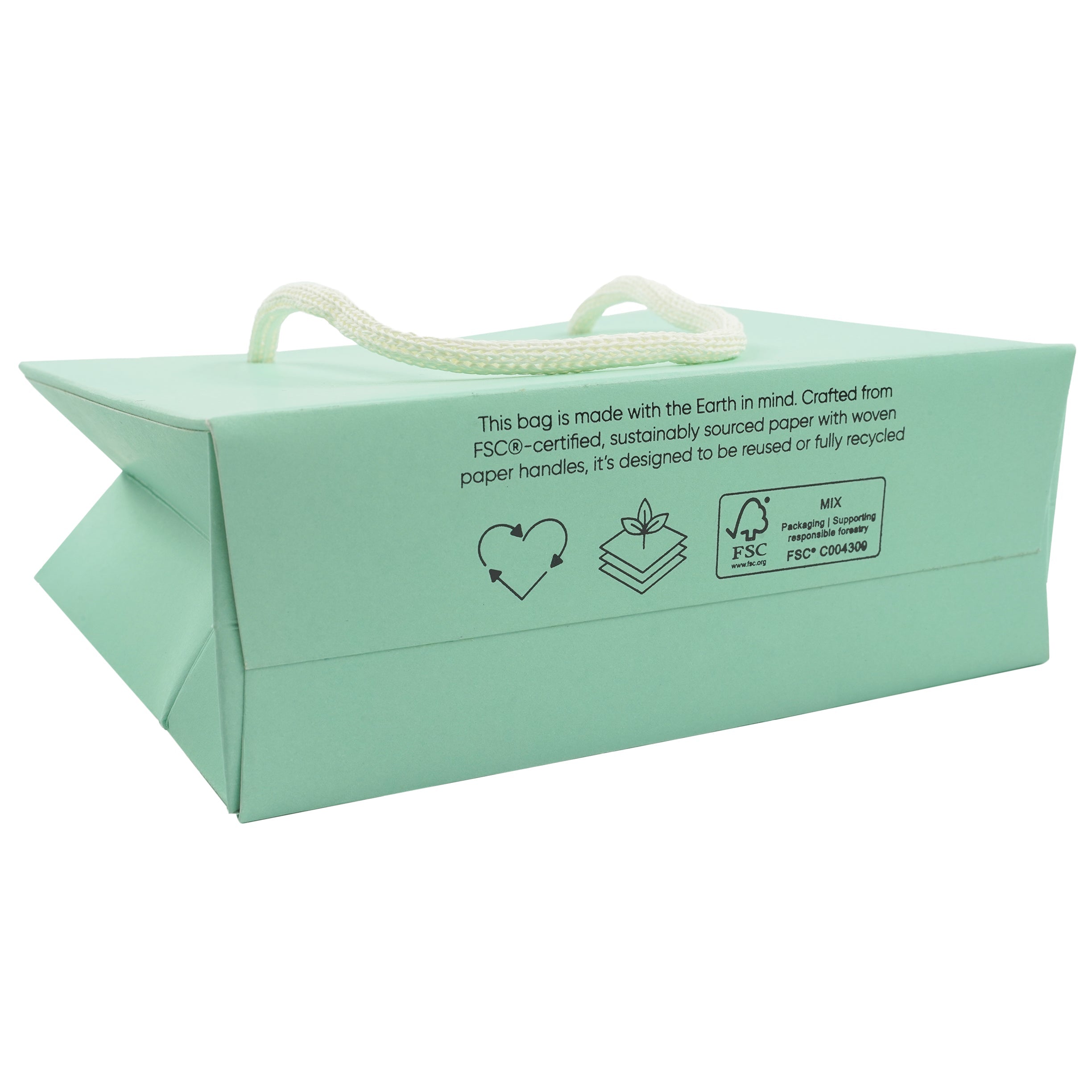 Green Eco Kraft Gift Bag A7 Size | Landscape Paper Bag | FSC Certified