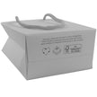 Grey eco-friendly paper gift bag with a FSC Certified logo.