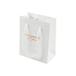White gift bag with 'Packaging World' text on a white background