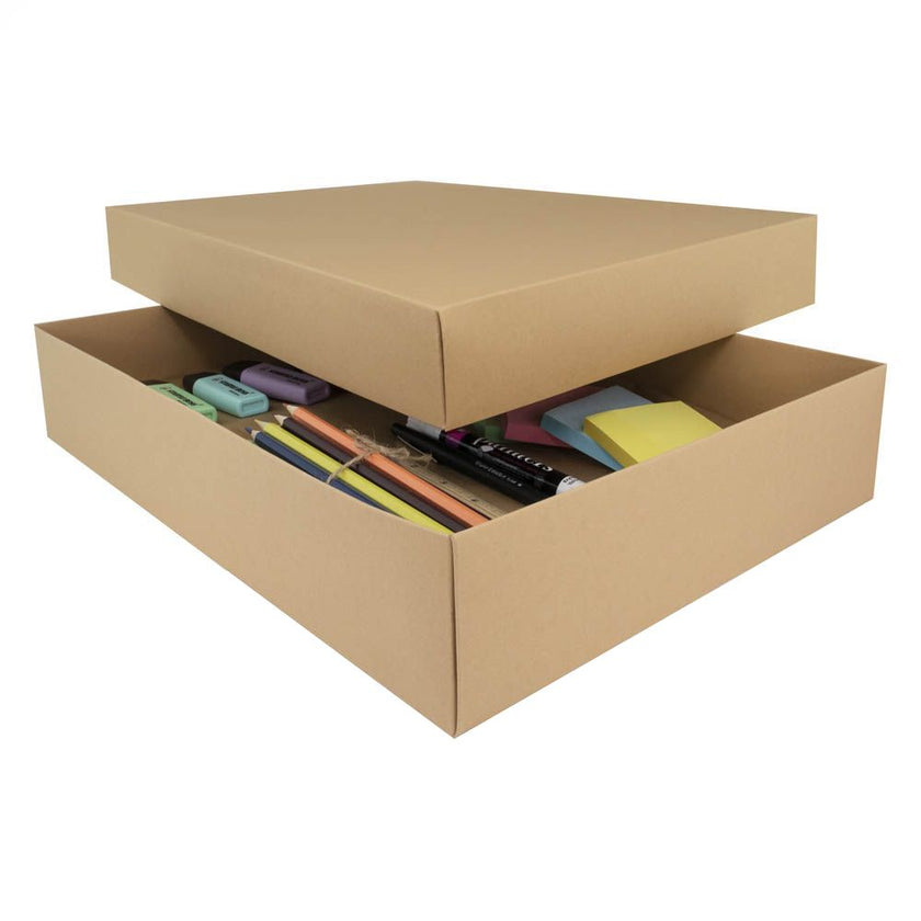 Foil Branded A3 Easy Fold Eco Kraft Self Assembly Gift Box