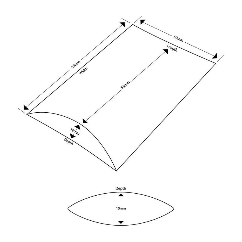 Foil Branded Extra Small Eco Kraft Pillow Box