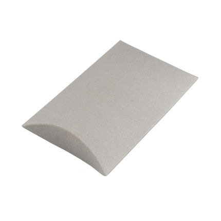 Grey Branded Eco Kraft Pillow Box Small | Recyclable