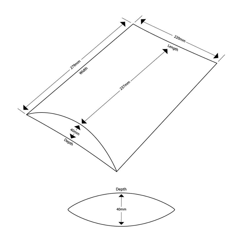 Foil Branded Large Eco Kraft Pillow Box