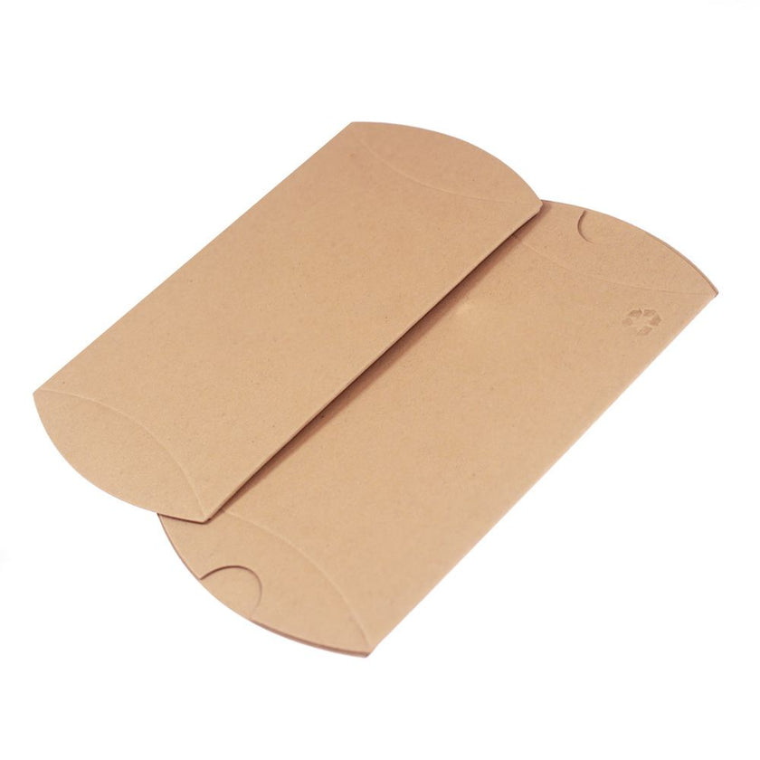 Foil Branded Large Eco Kraft Pillow Box