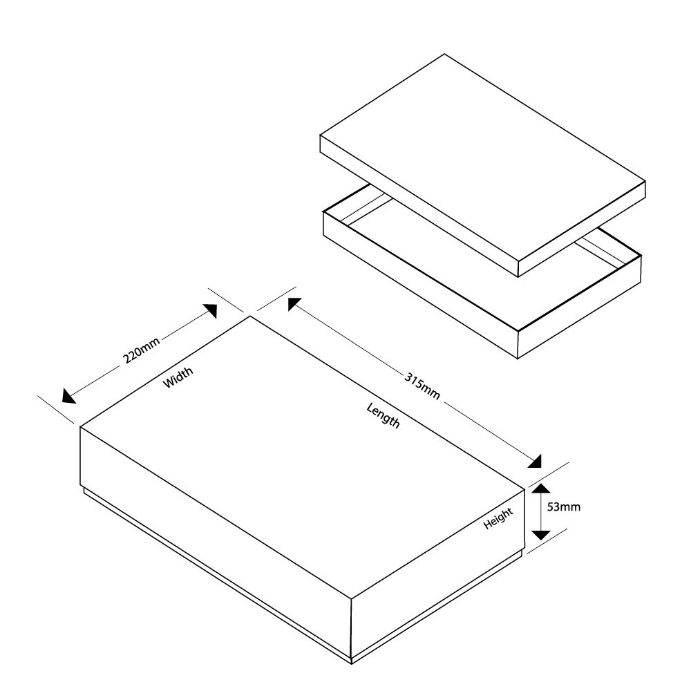 Digital Branded A4 Luxury Rigid Presentation Gift Box (53mm)